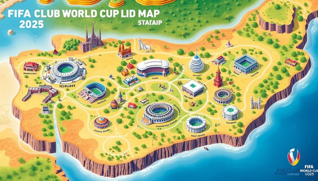 Carte des stades de la Coupe du Monde des Clubs 2025